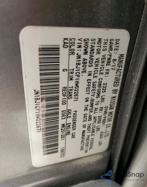 2017 Nissan Rogue Sport S from USA, damaged, VIN JN1BJ1CP1HW022671